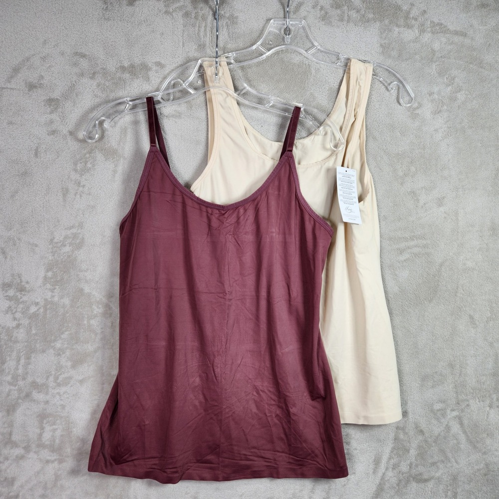 Anybody Intimates Womens Large Pearl Berry Smoothing Tank Cami Set of 2 A682677